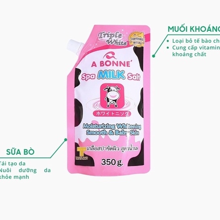 MUỐI TẮM SỮA BÒ TẨY TẾ BÀO CHẾT A BONNE SPA MILK SALT THÁI LAN 350GR - MILK