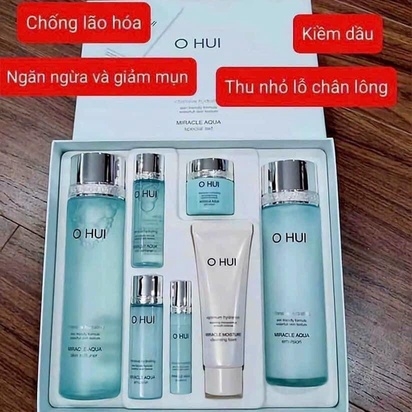 BỘ DƯỠNG DA OHUI XANH AQUA GIÚP TRẮNG SÁNG CĂNG BÓNG TRẺ HÓA AD381