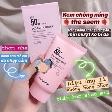 KEM CHỐNG NẮNG NÂNG TONE DA SÁNG HỒNG THE SAME ECO EARTH PINK SUNCREAM AD418