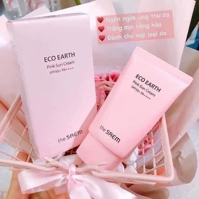 KEM CHỐNG NẮNG NÂNG TONE DA SÁNG HỒNG THE SAME ECO EARTH PINK SUNCREAM AD418