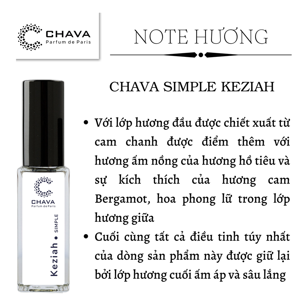 NƯỚC HOA NỮ MINI SIMPLE KEZIAH 5ML PHONG CÁCH XỊT - CHAVA