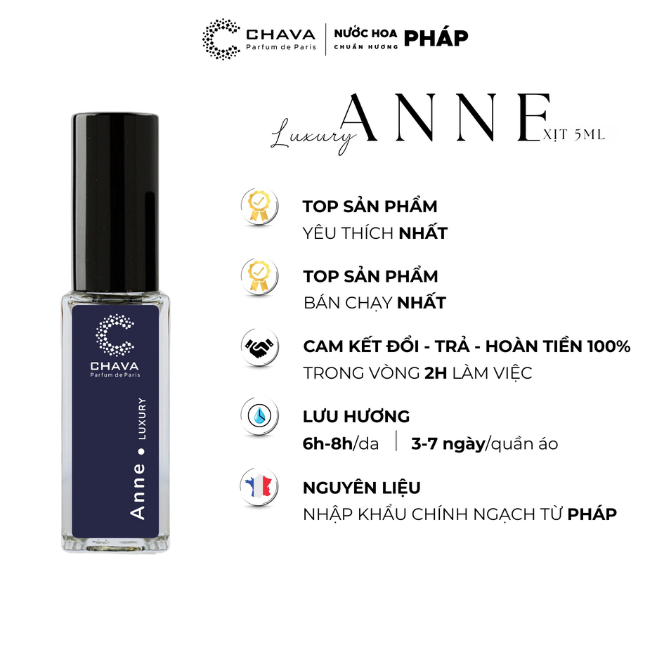 NƯỚC HOA MINI LUXURY ANNE 5ML - CHAVA