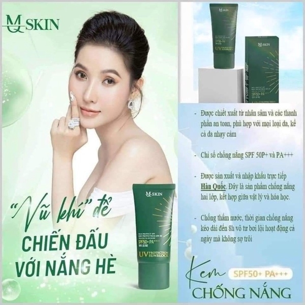 KEM CHỐNG NẮNG MQ SKIN SPF50+PA+++ UV