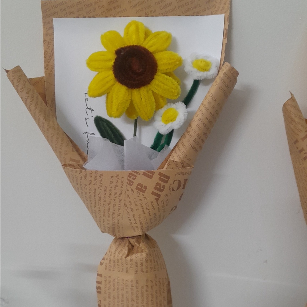 BÓ HOA HƯỚNG DƯƠNG KẼM NHUNG HANDMADE