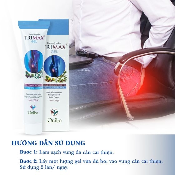 GEL BÔI TRĨ TRIMAXGEL GIÚP CO BÚI TRĨ, GIẢM SƯNG ĐỎ VÀ NGỨA RÁT HẬU MÔN DO TRĨ 20G