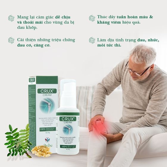 KEM HỖ TRỢ GIẢM ĐAU NHỨC XƯƠNG KHỚP CRUX 50G
