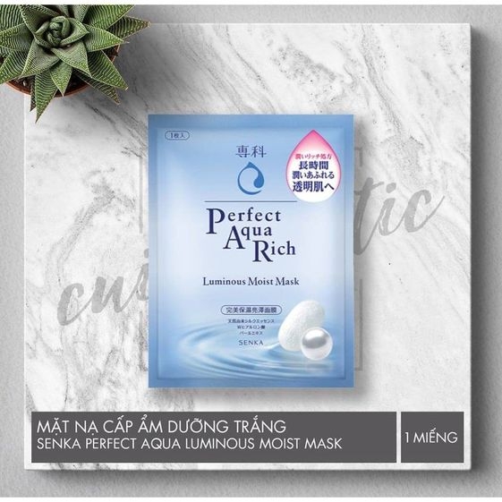 MẶT NẠ DƯỠNG ẨM TRẮNG DA PERFECT AQUA RICH LUMINOUS MOIST MASK SENKA