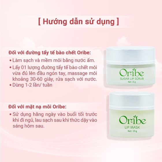 COMBO TẨY TẾ BÀO CHẾT VÀ MẶT NẠ DƯỠNG MÔI - ORIBE