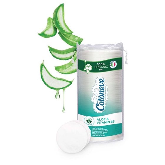 BÔNG TẨY TRANG HỮU CƠ CHIẾT XUẤT LÔ HỘI VÀ VITAMIN B5 MAXI COTONEVE