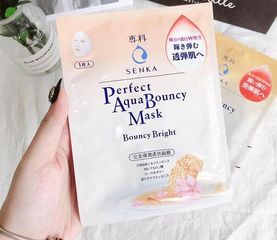 MẶT NẠ DƯỠNG TRẮNG ĐÀN HỒI PERFECT AQUA BOUNCY MASK BOUNCY BRIGHT SENKA