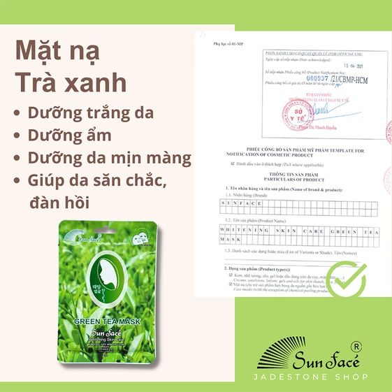 MẶT NẠ DƯỠNG DA TRÀ XANH - SUNFACE