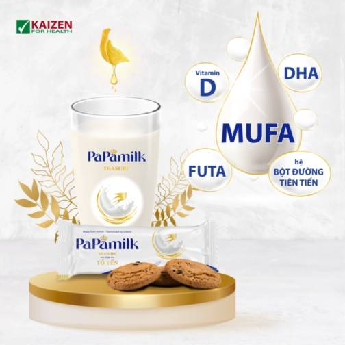  Sữa cho người tiểu đường PaPamilk Diasure chứa Tổ Yến - Hộp 7 gói (Gói 32gr)