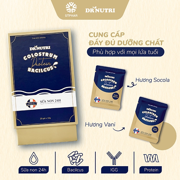  Sữa non phục hồi Dr Nutri Colostrum Protein Bacilcus Vani  Thương hiệu: Dr Nutri 