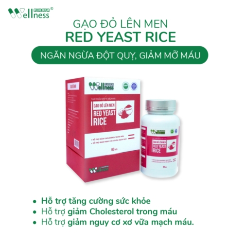 Viên uống giảm nguy cơ tim mạch Men gạo đỏ Red Yeast Rice