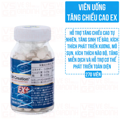 Viên uống tăng chiều cao GH Creation EX Nhật Bản - 270 viên