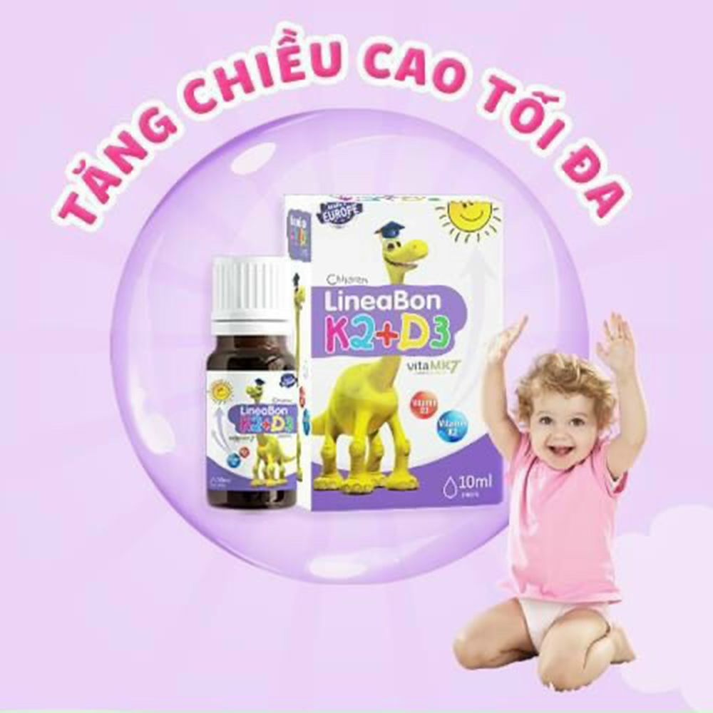 Vitamin D3 giúp tăng chiều cao cho bé Lineabon K2+D3 (mọi đối tượng từ trẻ sơ sinh đến người trưởng thành)
