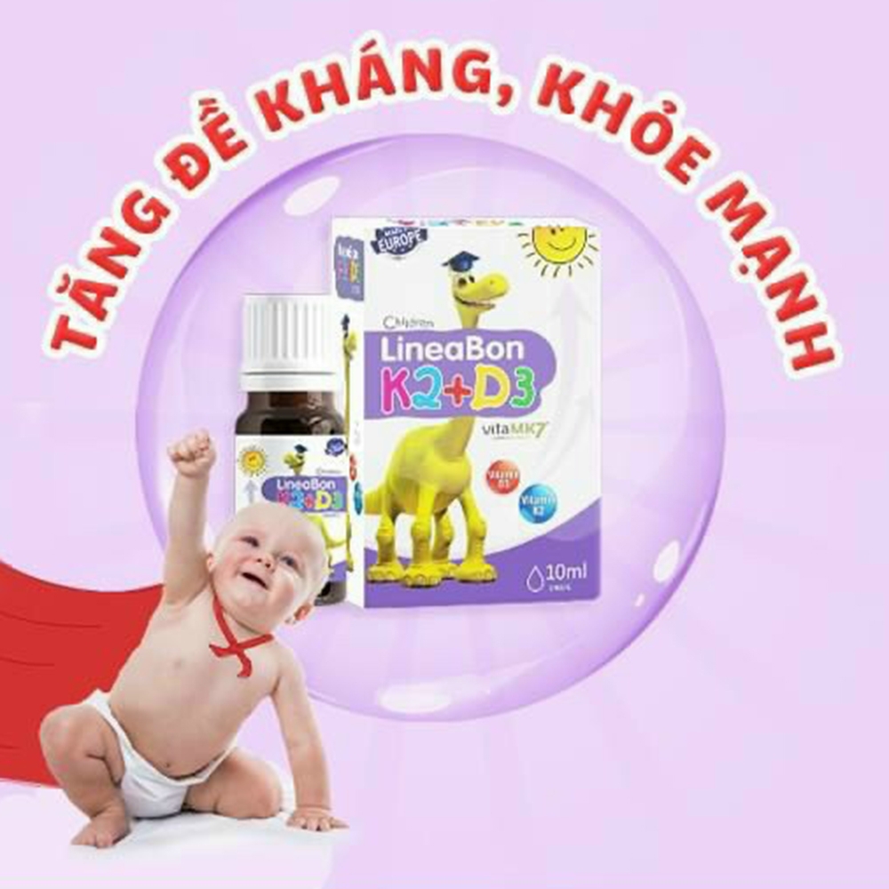 Vitamin D3 giúp tăng chiều cao cho bé Lineabon K2+D3 (mọi đối tượng từ trẻ sơ sinh đến người trưởng thành)