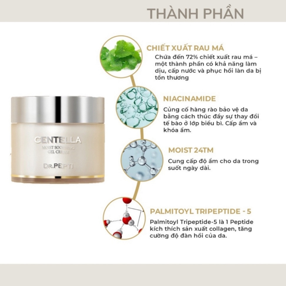 Kem Dưỡng Ẩm Dr.Pepti Centella - 70ml-hàn