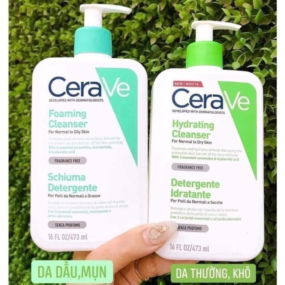 Sữa rửa mặt cerave foaming facial cleanser cho da dầu mụn nhạy cảm 236ml