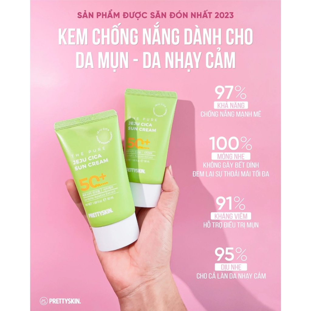 kem chống nắng rau má pretty skin -hàn