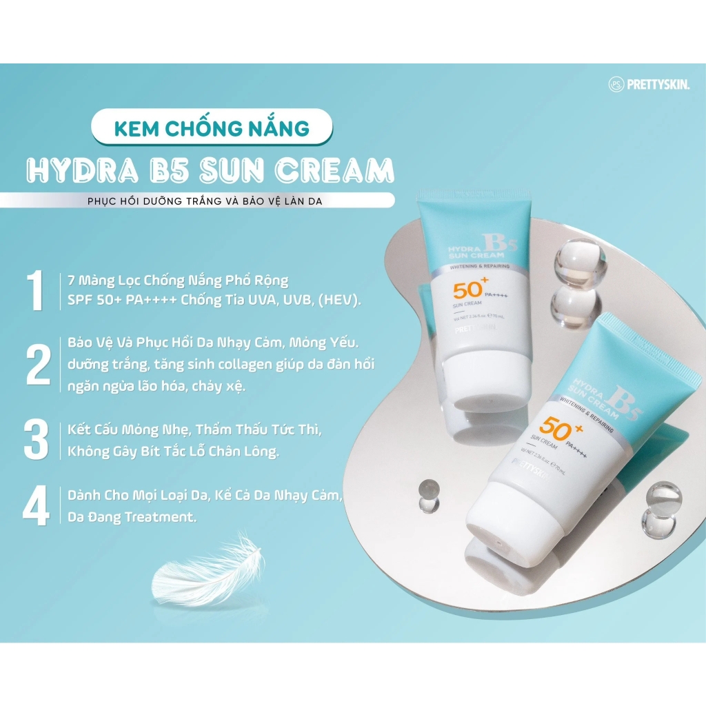 KEM CHỐNG NẮNG B5 SKIN HYDRA B5 SUN CREAM 70MLPretty Skin-HÀN