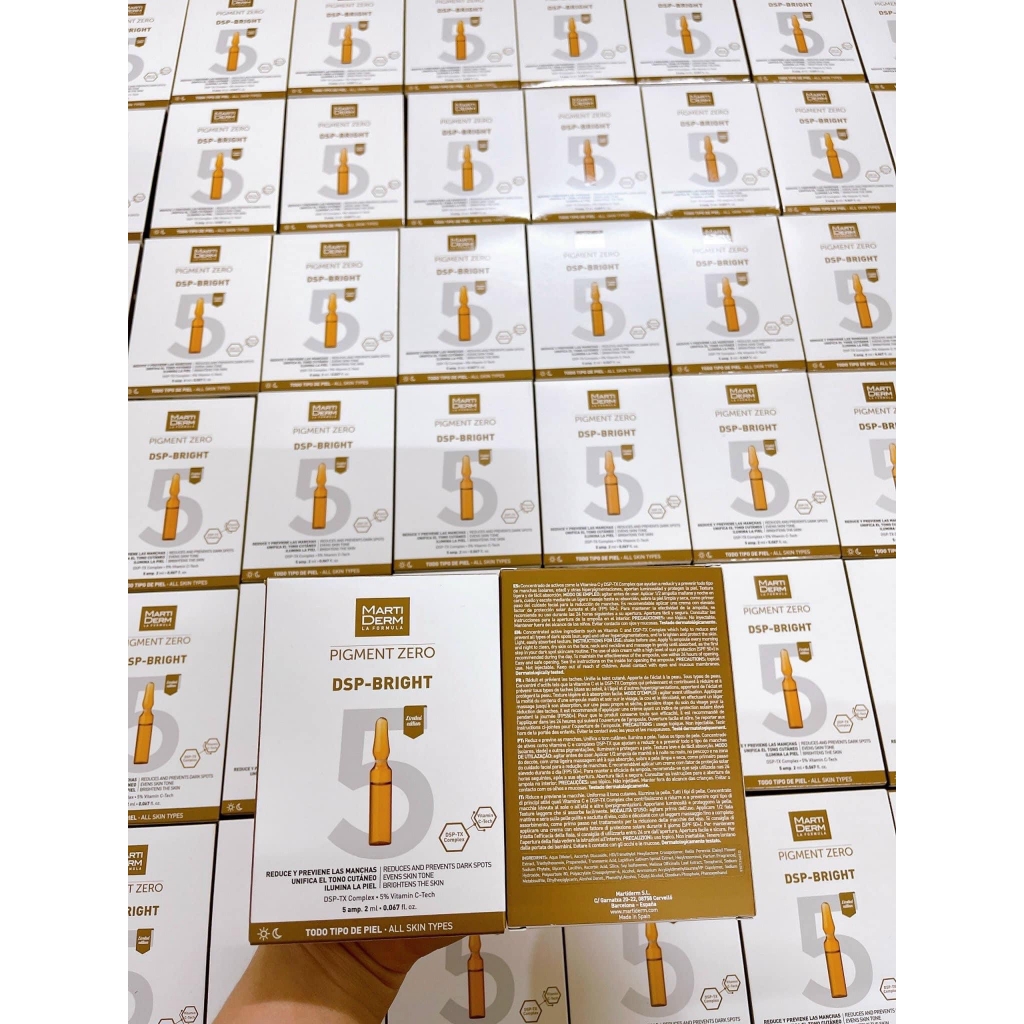 Tinh Chất Dưỡng Sáng Đều Màu Da, Giảm Đốm Sắc Tố MartiDerm Ampoule Pigment Zero DSP Bright Tây Ban Nha