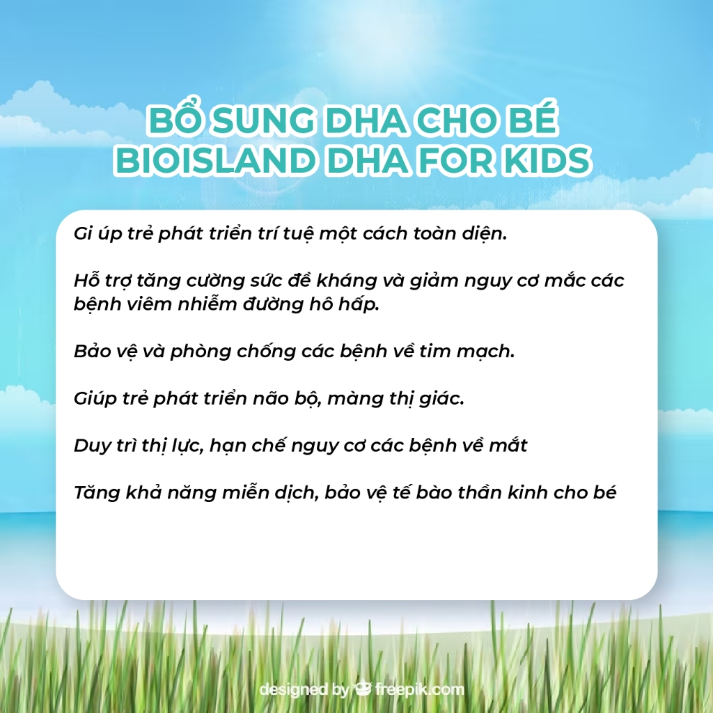 Dầu cá Bio Island bổ sung DHA cho trẻ, 60 viên