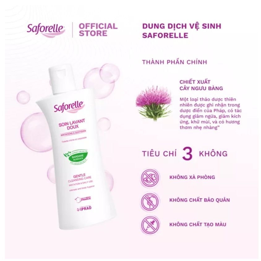 Dung dịch vệ sinh phụ nữ Saforelle Pháp- 250ml-pháp