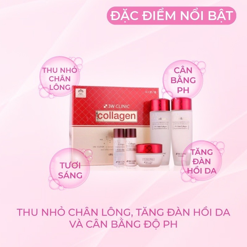 Bộ Dưỡng Da Collagen 3W Clinic -đỏ-hàn