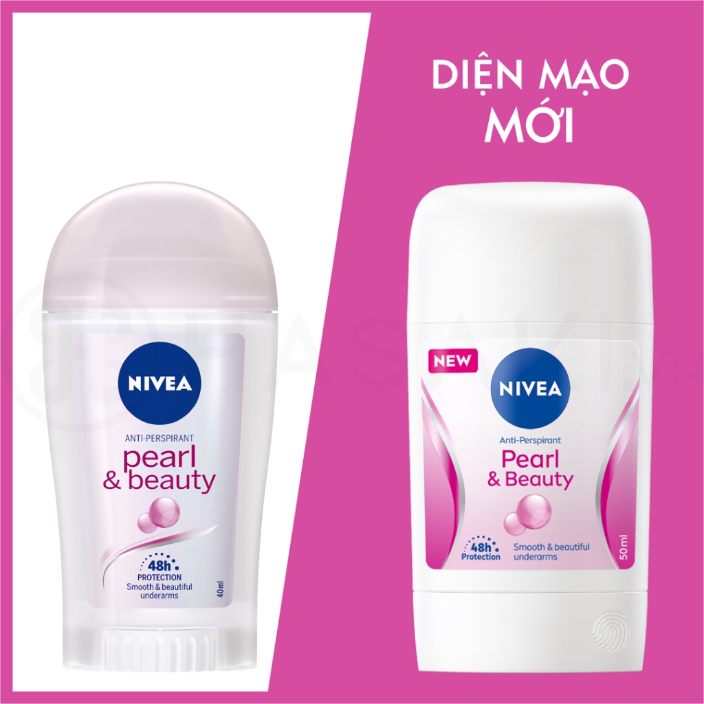 Sáp n‎găn mùi nữ‪ NIVEA Pearl & Beauty​ Ngọc trai - Lăn‪ nách