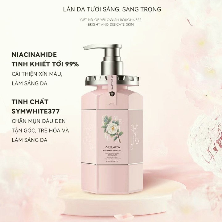 Sữa Tắm Trắng Da Hoa Trà Weilaiya Niacinamide Shower Ge-hàn