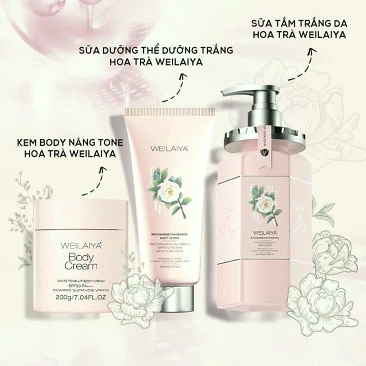 Sữa Tắm Trắng Da Hoa Trà Weilaiya Niacinamide Shower Ge-hàn