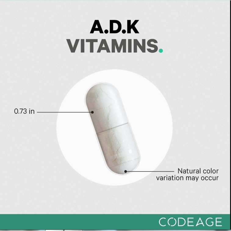Viên Uống CodeAge ADK Vitamins - BeautyK Code Age Vitamin Tổng Hợp 180 viên, Hỗ Trợ Thị Lực, Bảo Vệ Tim Mạch Từ Mỹ
