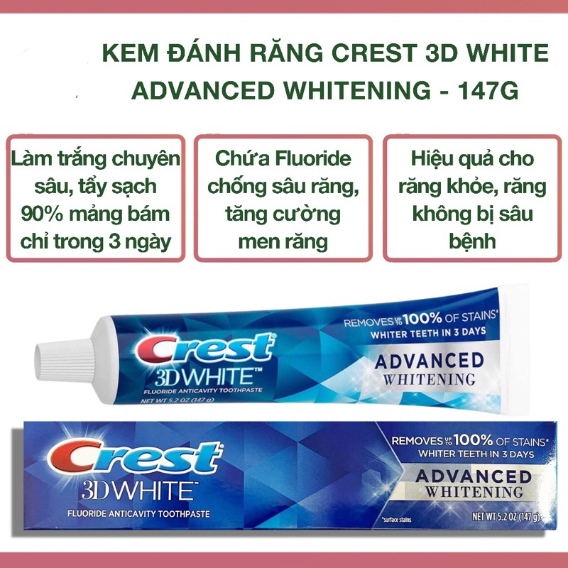 KEM ĐÁNH RĂNG 3D WHITE CREST-mỹ