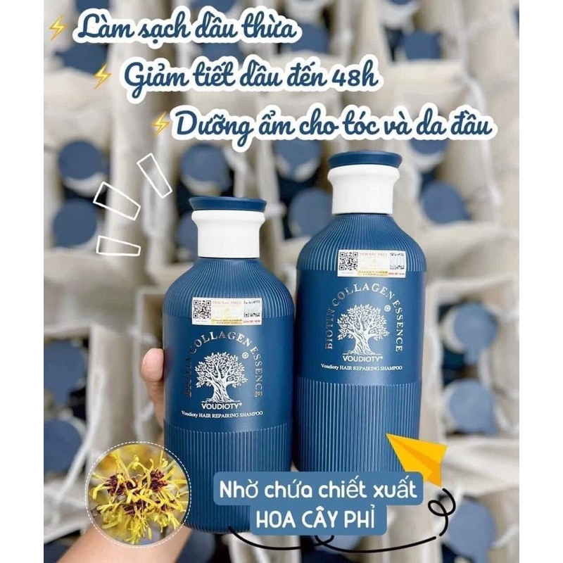 Cặp gội xả Biotin Collagen ESSENCE 500ml mẫu mới - XANH THAN -Ý