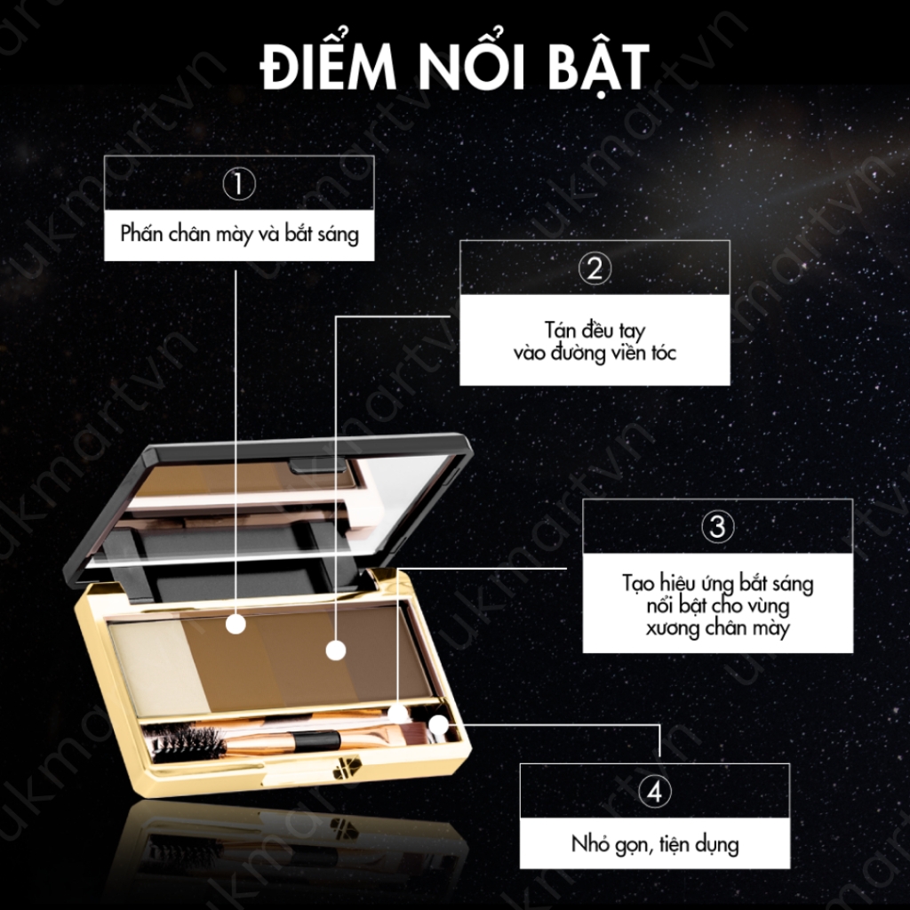 Bột tán chân mày NONGCHAT BROWIT - 4 màu-HÀN