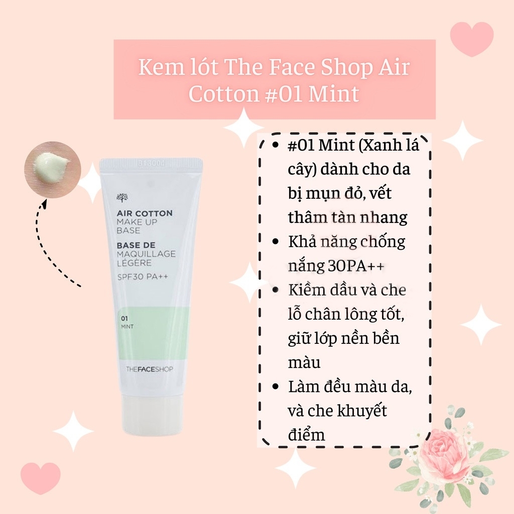 Kem lót The Face Shop Air Cotton Makeup Base-hàn