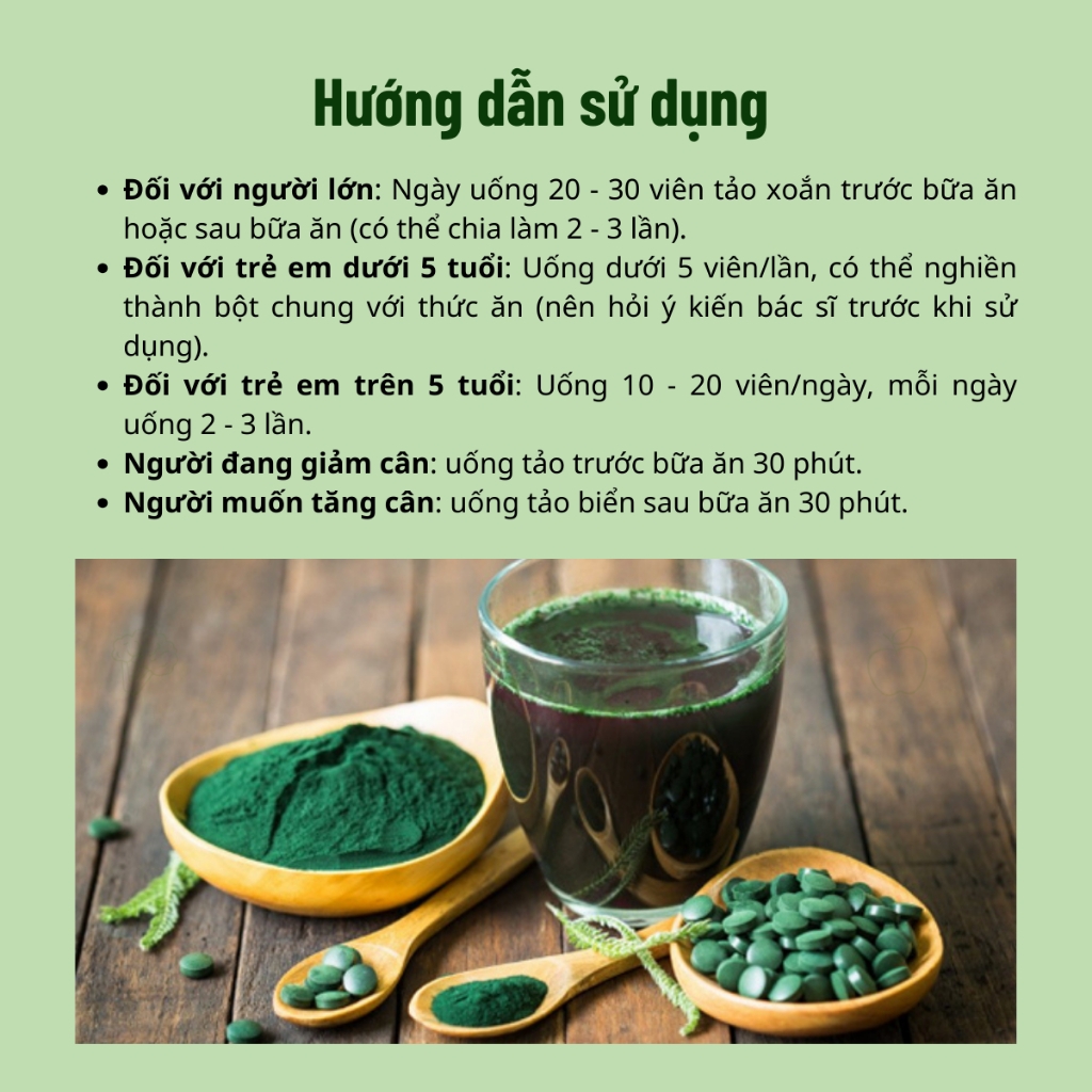 Viên uống tảo xoắn Nhật - Hộp 2200 viên