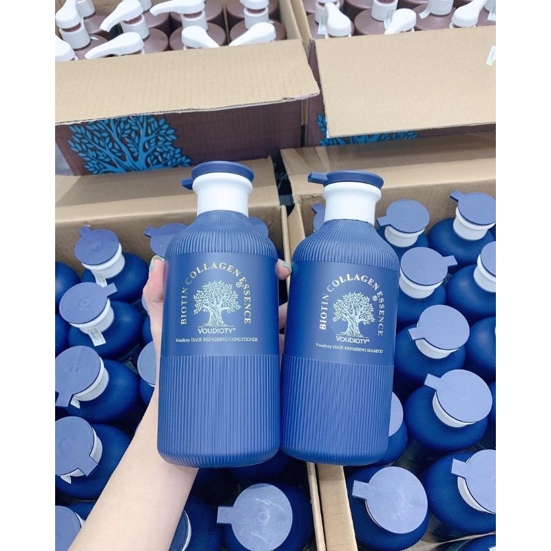 Cặp gội xả Biotin Collagen ESSENCE 500ml mẫu mới - XANH THAN -Ý