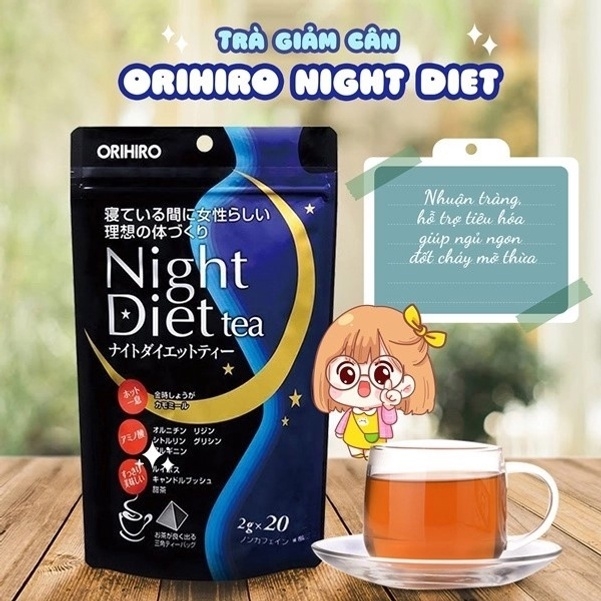 Trà giảm cân Orihiro Night Diet Tea 20 gói-nhật