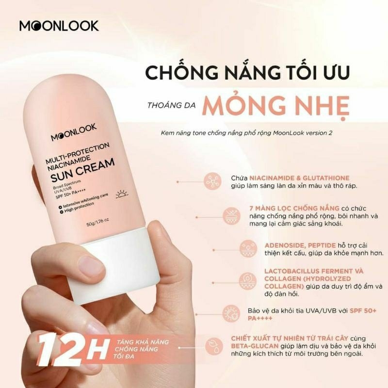 KEM CHỐNG NẮNG DƯỠNG TRẮNG DA MOONLOOK-hàn