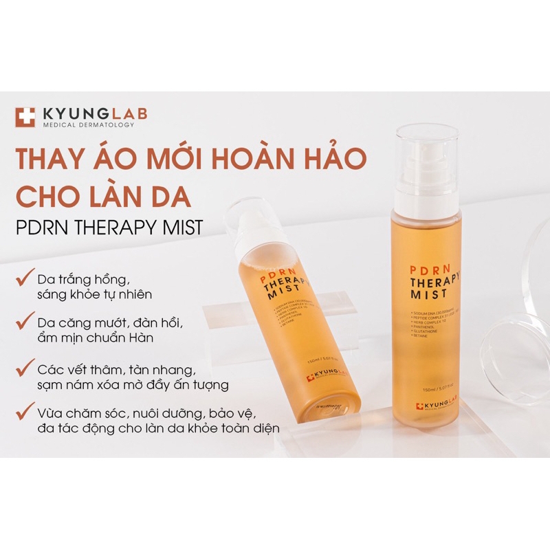 Xịt Khoáng Tế Bào Gốc Dưỡng ẩm Kyung Lab PDRN Therapy Mist 150ml làm dịu da tức thì.-hàn
