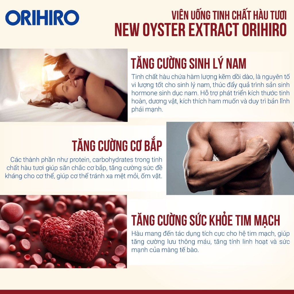 Tinh chất Hàu tươi Nhật Orihiro 120 viên- Nhật Bản