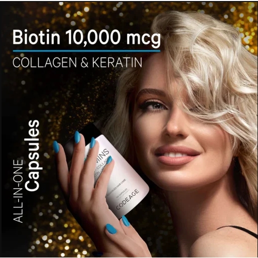 Viên uống kích thích mọc tóc, ngăn ngừa rụng tóc Codeage Hair Vitamins 120 viên