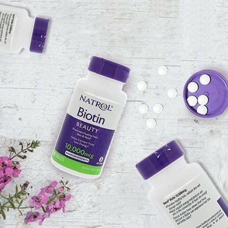 Viên uống mọc tóc Natrol Biotin 10000mg-mỹ