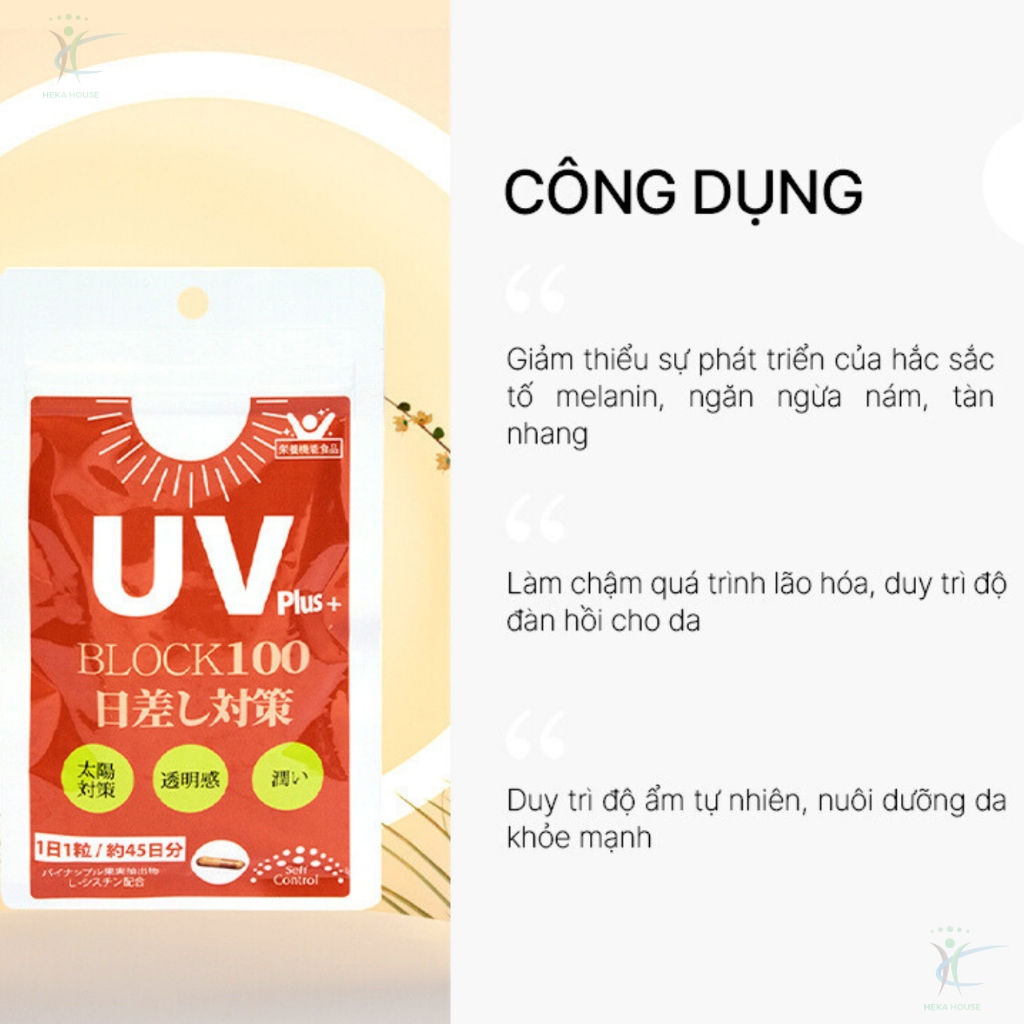 Viên Uống Chống Nắng Nhật Bản - UV PLUS BLOCK 100 (45 viên)