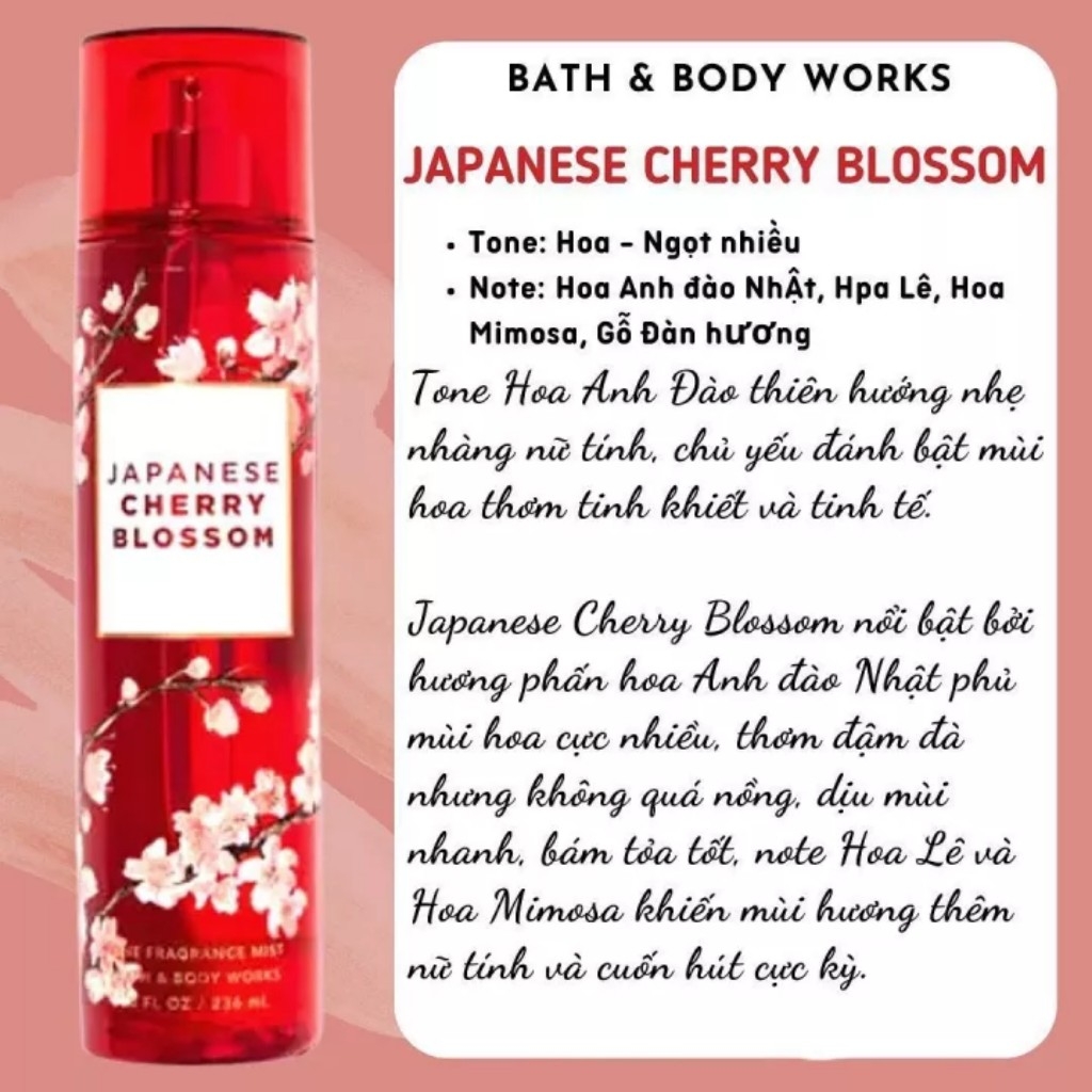 Nước xịt thơm Body Works Japanese Cherry Blossom 236 ml-nhật