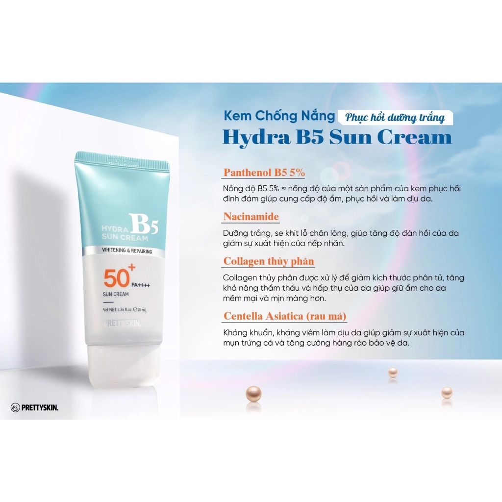 KEM CHỐNG NẮNG B5 SKIN HYDRA B5 SUN CREAM 70MLPretty Skin-HÀN