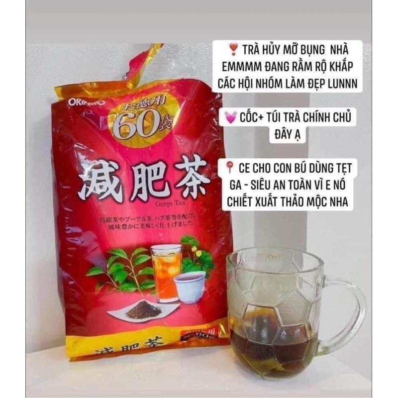 Trà Giảm Mỡ Bụng Nhật Bản Genpi Tea Orihiro 60 gói