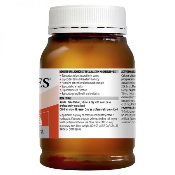 Viên uống Blackmores Bone Health Total Calcium Magnesium + D3 200viên-úc